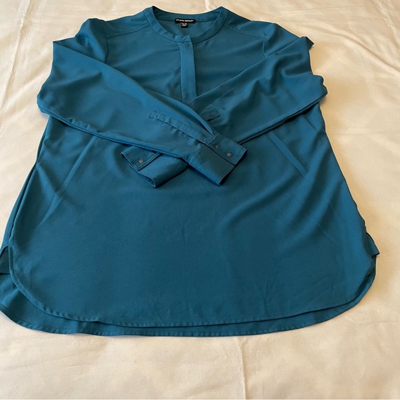 HILARY RADLEY Teal Turquoise Blue Long Sleeve Blouse Size XL - Picture 3 of 14